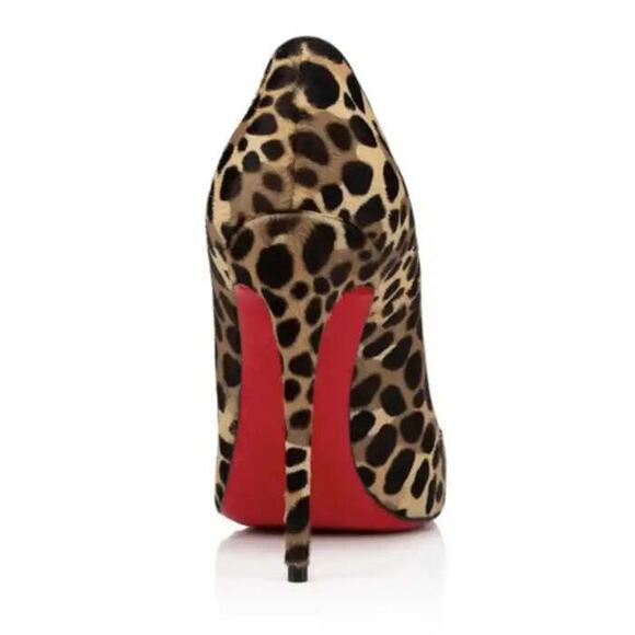 Christian Louboutin So Kate 120 Pony Fur Leopard Black Brown Heel Pump 40 - Picture 10 of 12